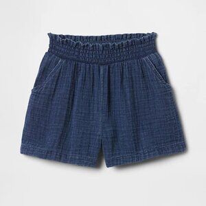 GAP  Baby & Toddler Crinkle Gauze Denim Pull-On Shorts | Girls | 12-18M